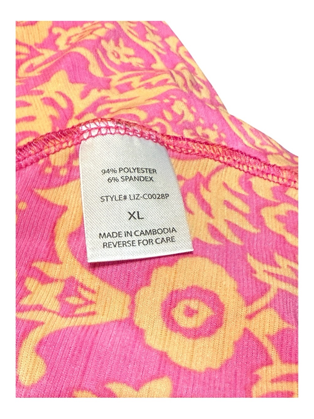 Dear Scarlett Pink Orange Damask Print Blouse Women’s XL NWT - Picture 5 of 7